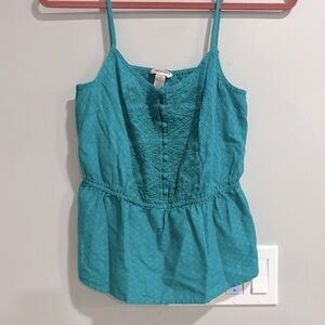 ⭐️6 for $35 - Mix and Match⭐️ Arizona Jeans Turquoise Peplum Top with embroidery